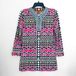 Tory Burch Beaded Silk Tunic Top